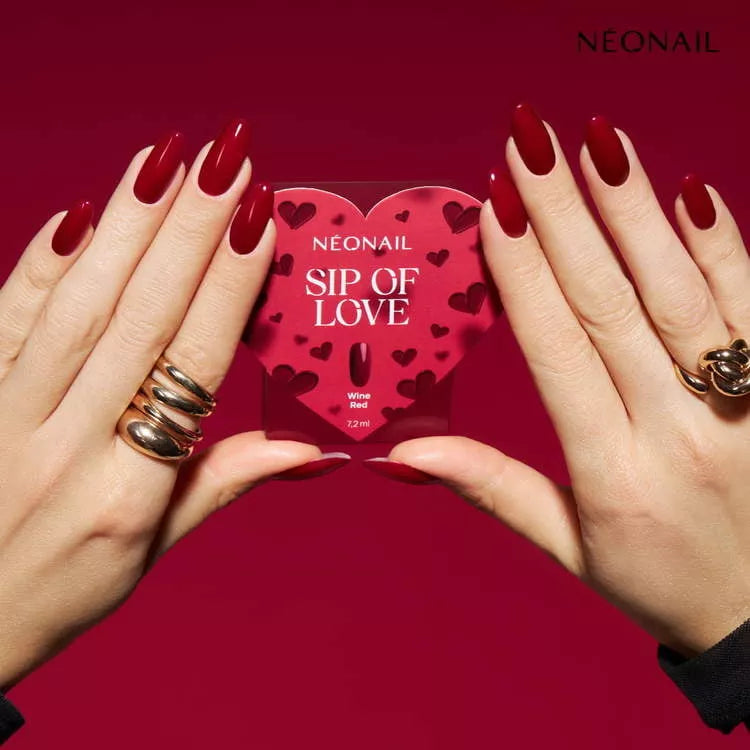 Gelpolish 11625-7 - Wine Red med hjerte boks SIP OF LOVE - 7,2 ml-Gelpolish-NeoNail-NR Kosmetik