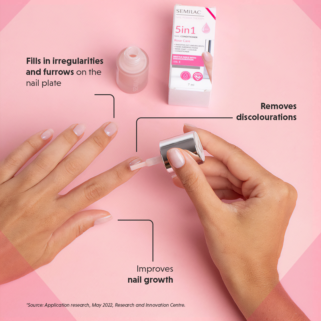 Nail Conditioner - Nail Power Therapy 5in1 Rose Care - 7 ml-Negleolie-Semilac-NR Kosmetik