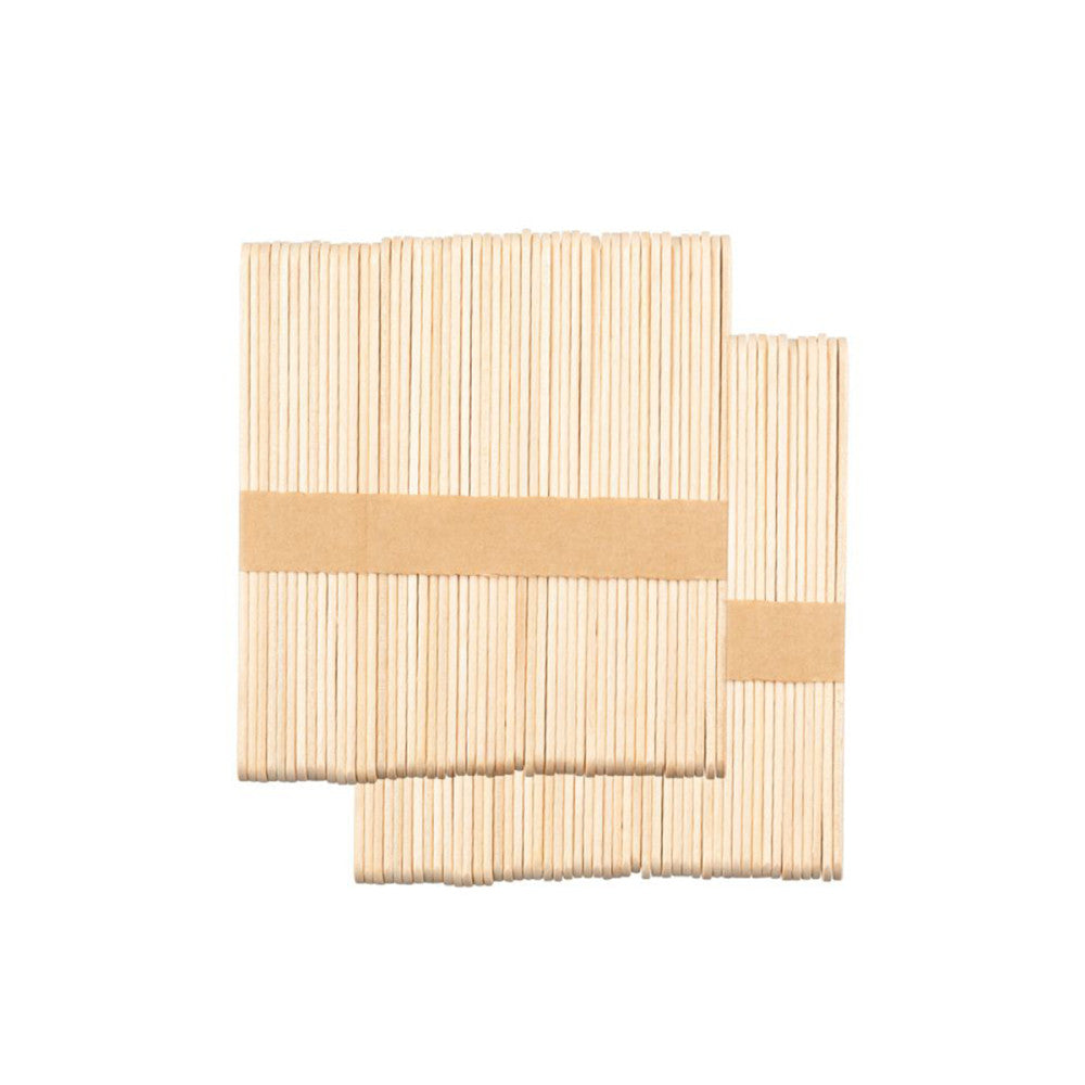 Træ Spatel til Voks - 11,4 cm x 1 cm x 0,2 cm - 100 stk-Tilbehør-Activeshop-NR Kosmetik