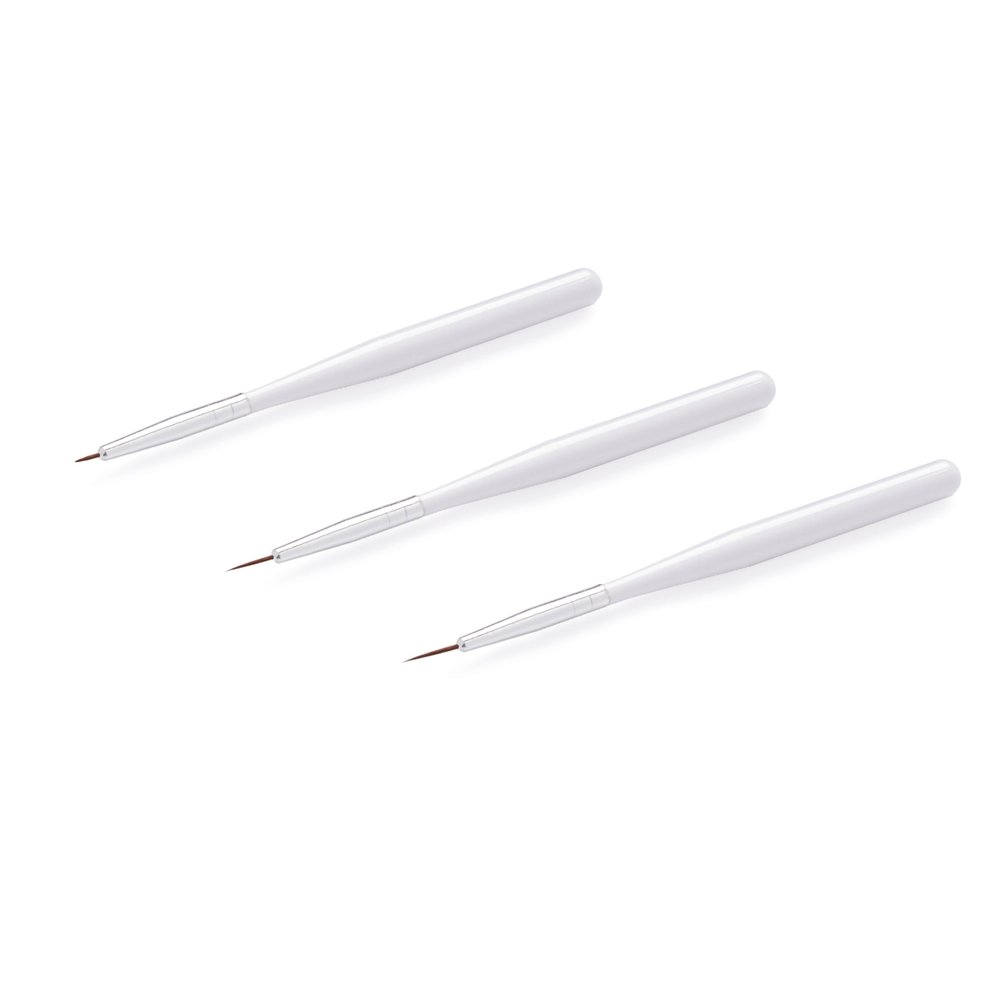 Hvid Penselsæt til Nail Art - 3 stk.-Nail Art Pensel-ABA-NR Kosmetik