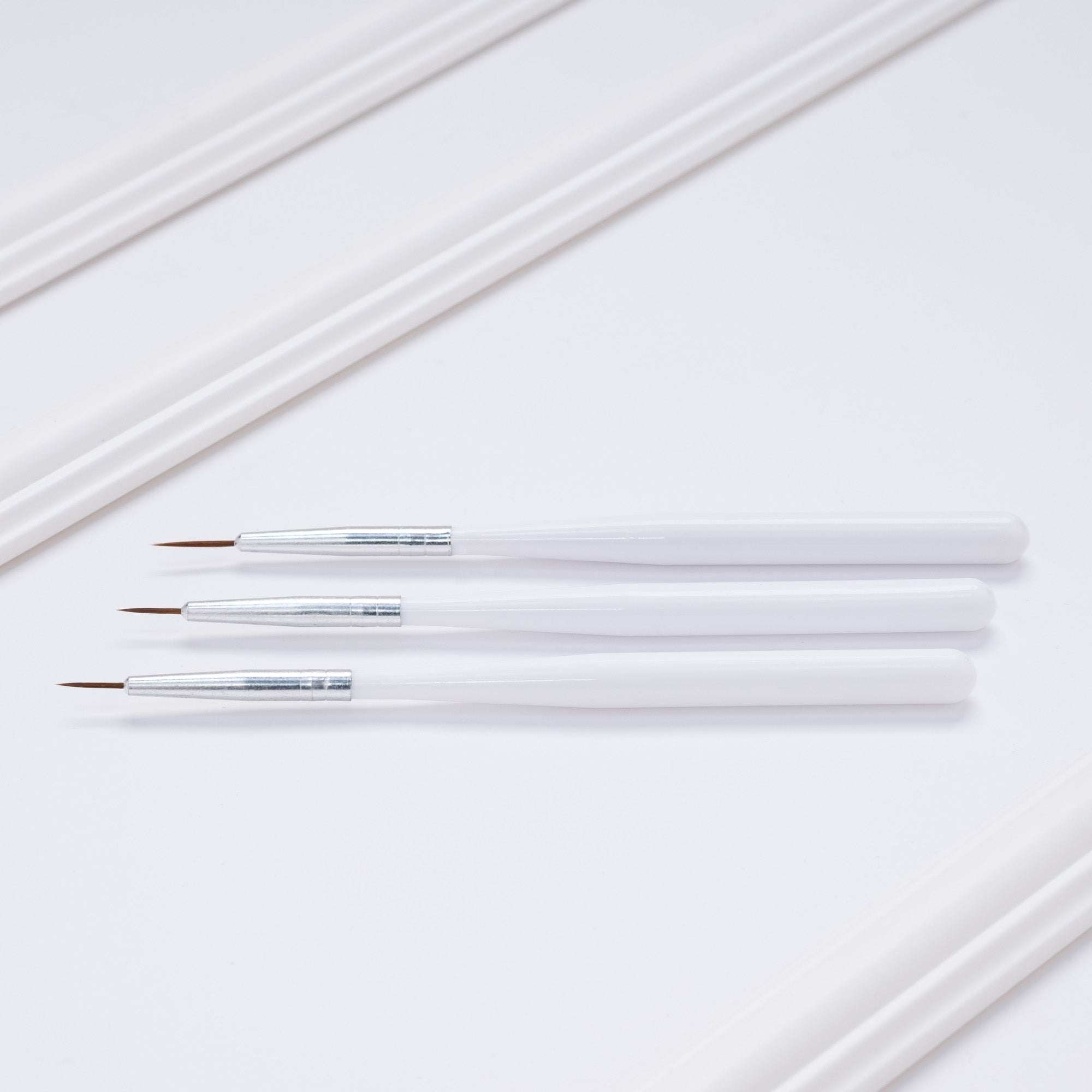 Hvid Penselsæt til Nail Art - 3 stk.-Nail Art Pensel-ABA-NR Kosmetik