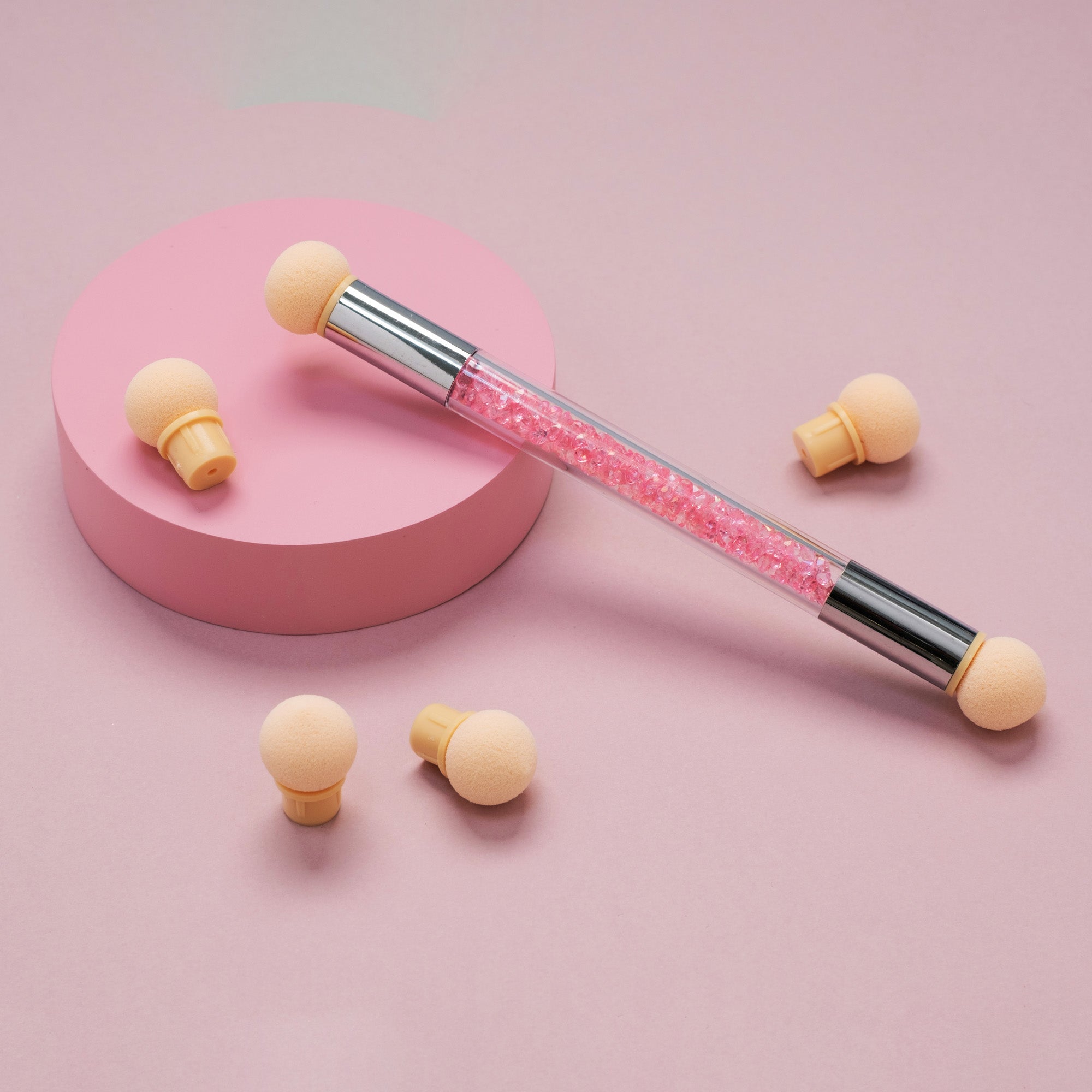 Applikator med 4 stk. udskiftelige svampe-Nail Art Pensel-ABA-NR Kosmetik