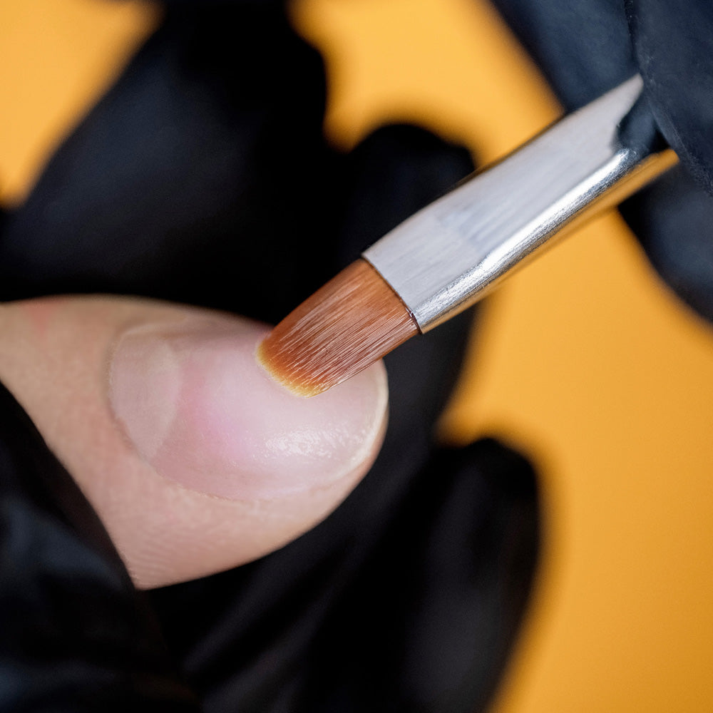 Gel pensel flad #6 - Grøn-Gel Pensel-ABA-NR Kosmetik