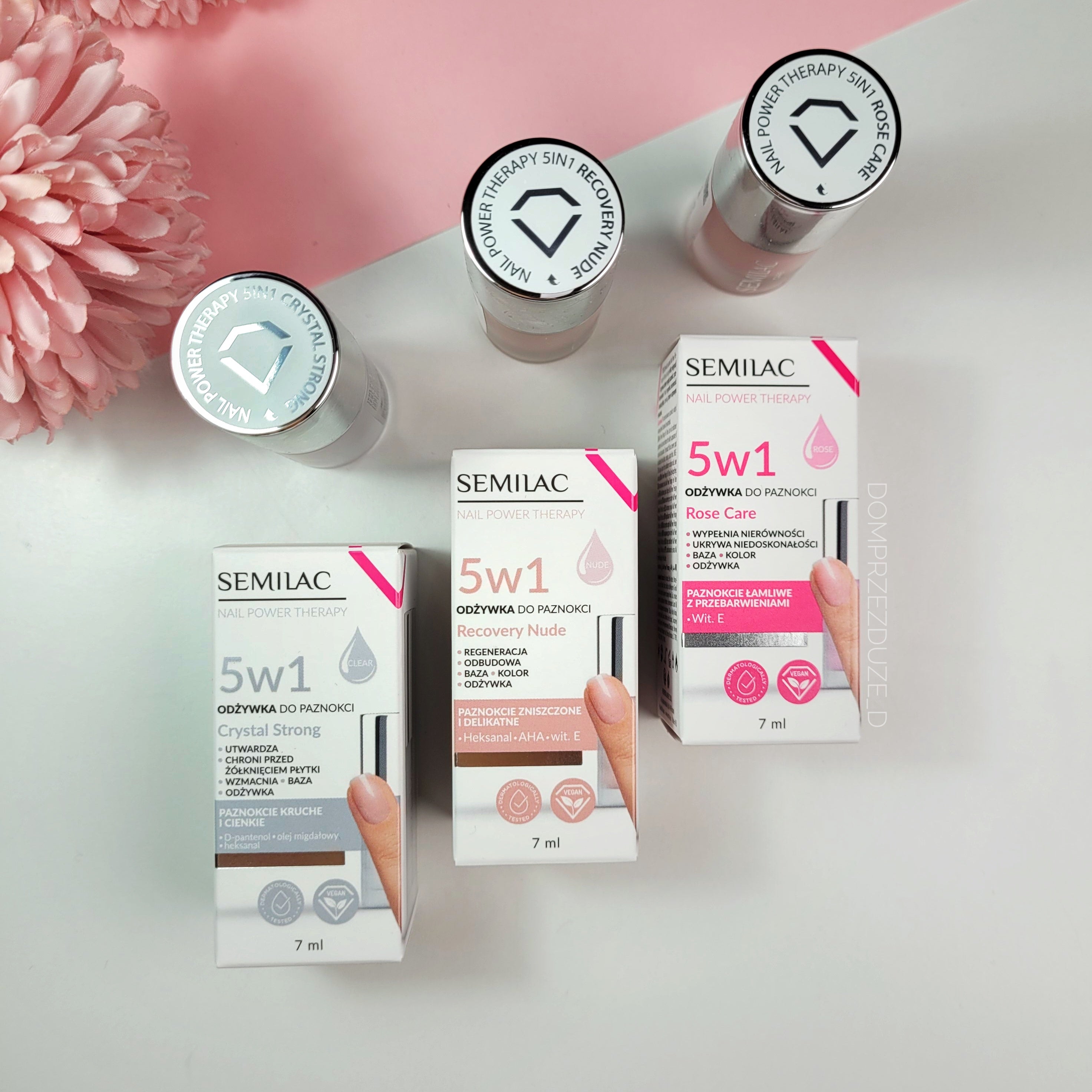 Nail Conditioner - Nail Power Therapy 5in1 Rose Care - 7 ml-Negleolie-Semilac-NR Kosmetik