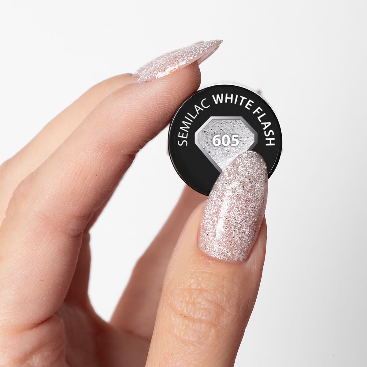 Gelpolish 605 White Flash - 7 ml-UV Hybrid-Semilac-NR Kosmetik