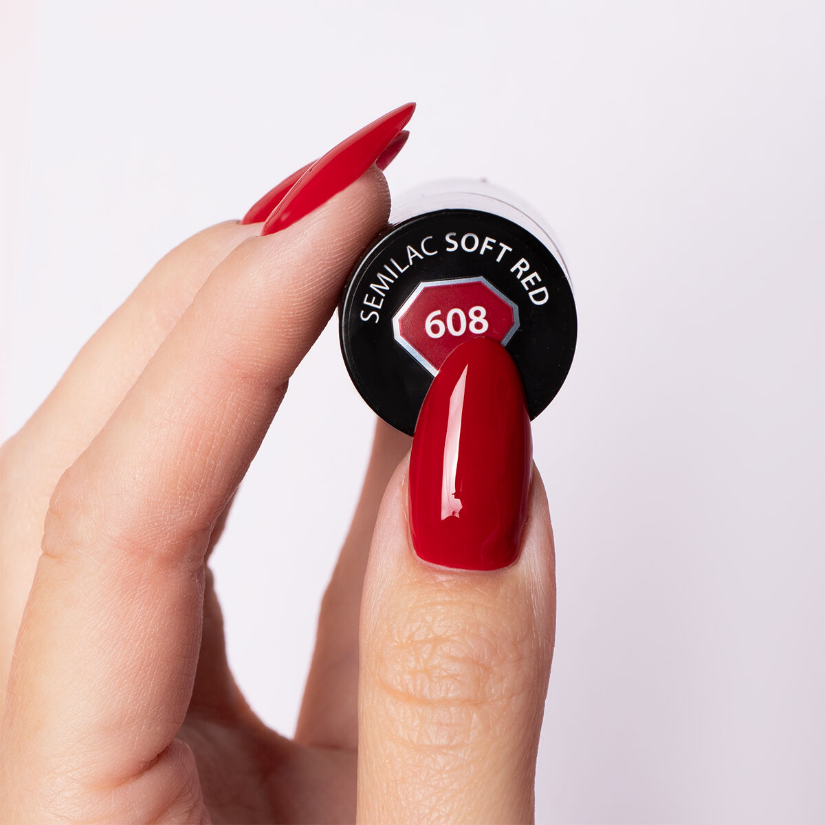 Gelpolish 608 Soft Red - 7 ml-UV Hybrid-Semilac-NR Kosmetik