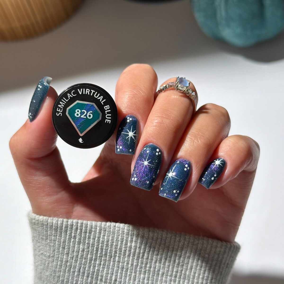 Gelpolish 826 Virtual Blue - 7 ml-CAT EYE-Semilac-NR Kosmetik