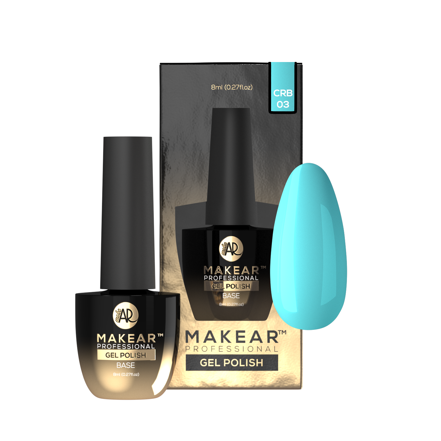 Rubber Base CRB03 - Turquoise - 8 ml-Gelpolish Base-MAKEAR-NR Kosmetik