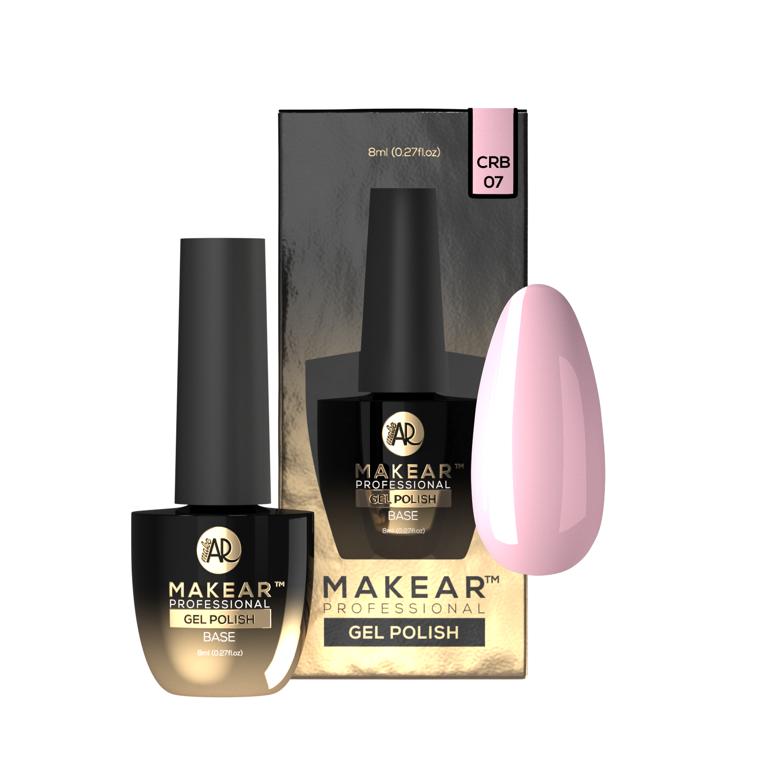 Rubber Base CRB07 - Coral - 8 ml-Gelpolish Base-MAKEAR-NR Kosmetik