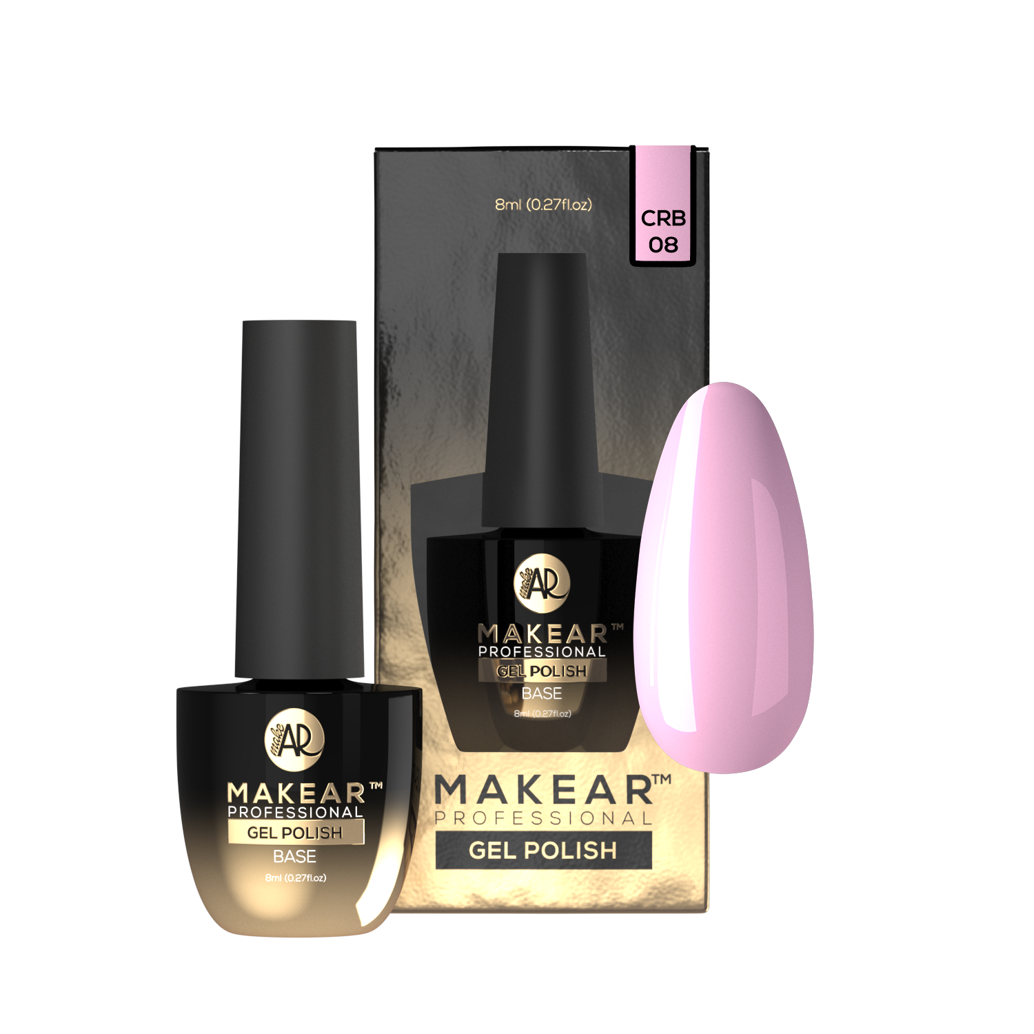 Rubber Base CRB08 - Candy Pink - 8 ml-Gelpolish Base-MAKEAR-NR Kosmetik