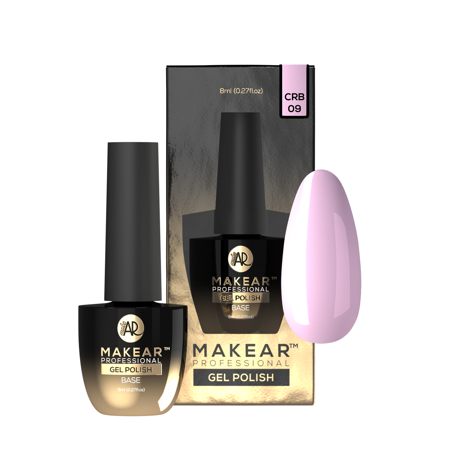 Rubber Base CRB09 - Pink - 8 ml-Gelpolish Base-MAKEAR-NR Kosmetik