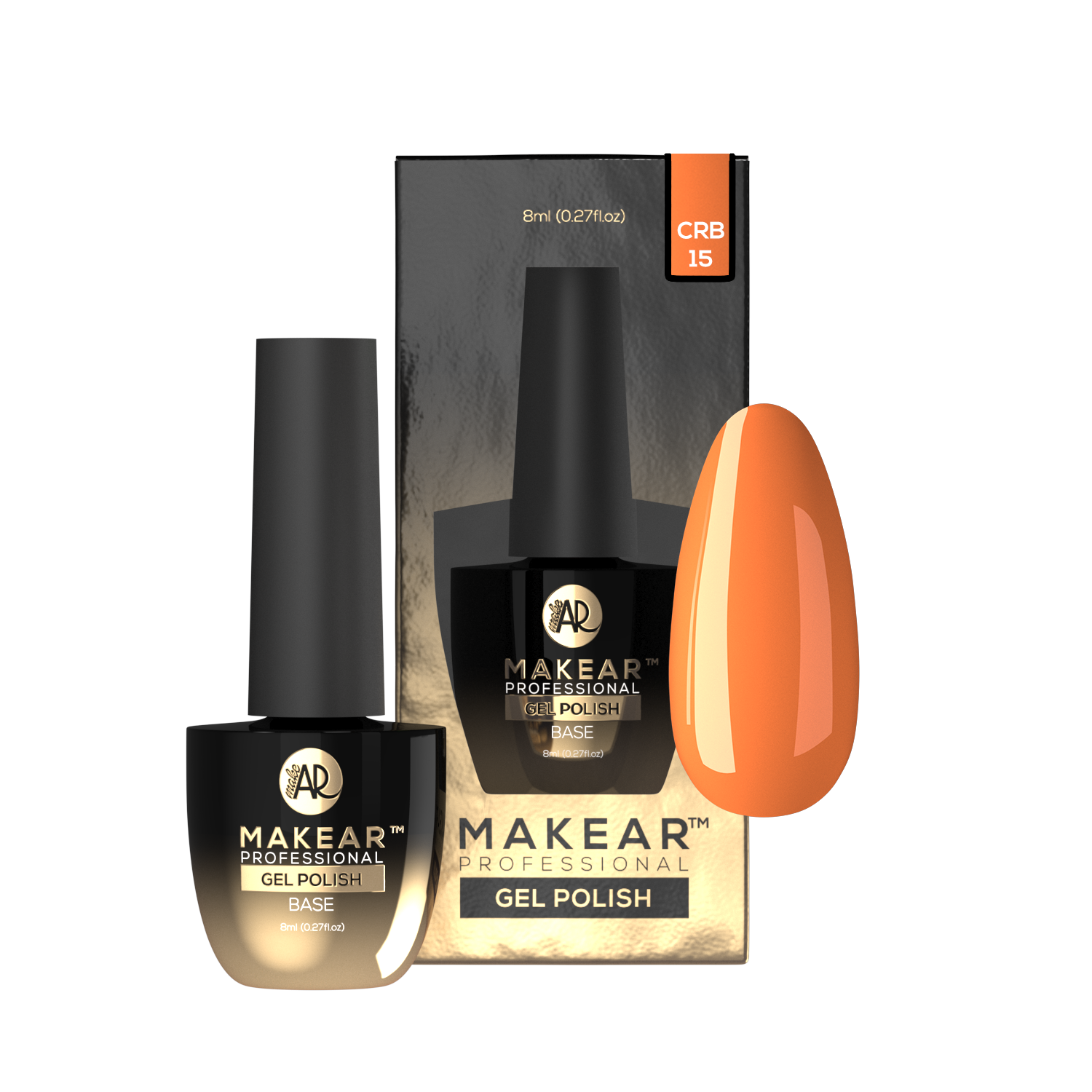 Rubber Base CRB15 - Sparkling Orange - 8 ml-Gelpolish Base-MAKEAR-NR Kosmetik