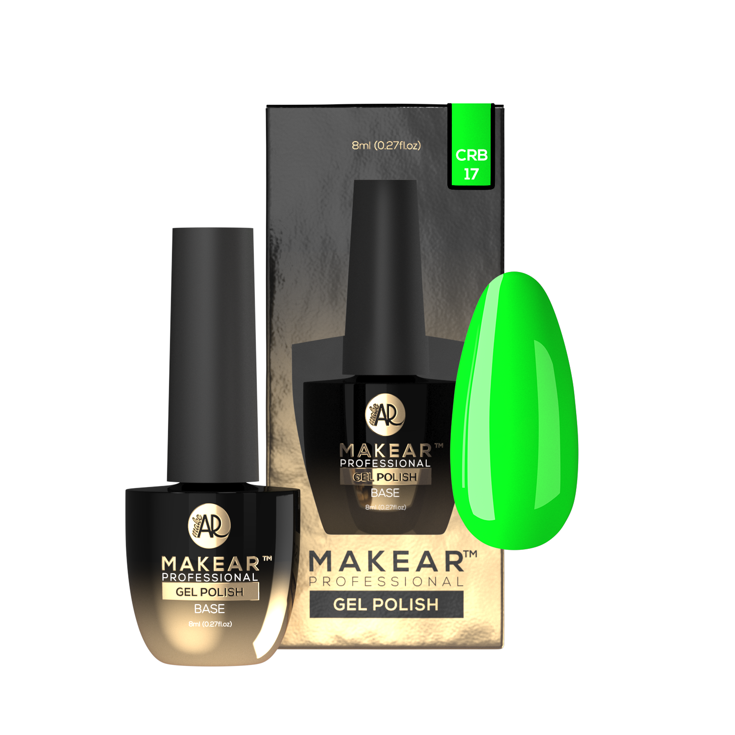 Rubber Base CRB17 - Matrix Green - 8 ml-Gelpolish Base-MAKEAR-NR Kosmetik