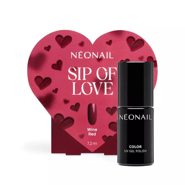 Gelpolish 11625-7 - Wine Red med hjerte boks SIP OF LOVE - 7,2 ml-Gelpolish-NeoNail-NR Kosmetik