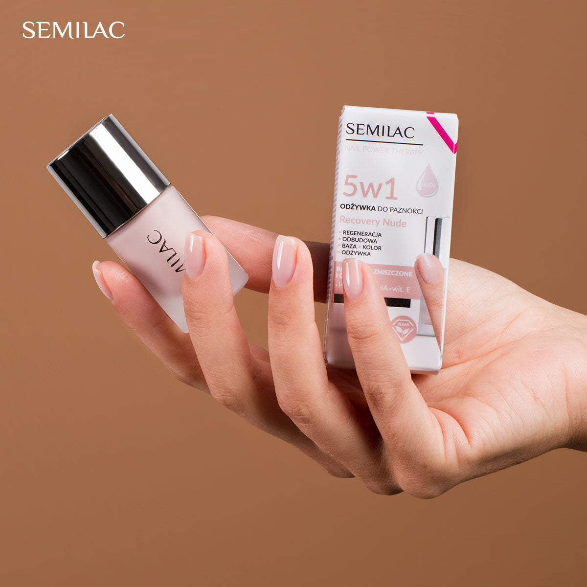 Nail Conditioner - Nail Power Therapy 5in1 Recovery Nude - 7 ml-Semilac-NR Kosmetik