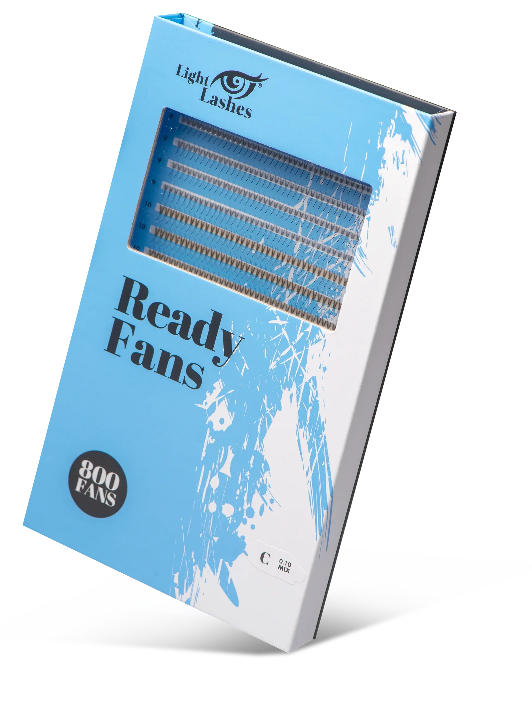 Ready Fans - 2D C - 800 stk-Vipper-Light Lashes-0.10 mm-MIX ( 8-14 mm)-NR Kosmetik