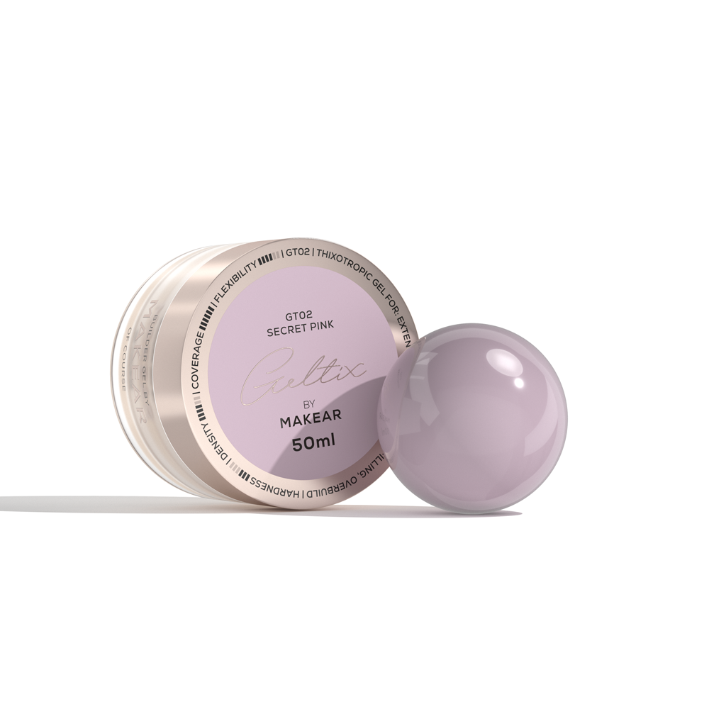 Geltix GT02 - Secret Pink-uv gel opbygning-MAKEAR-50 ml-NR Kosmetik