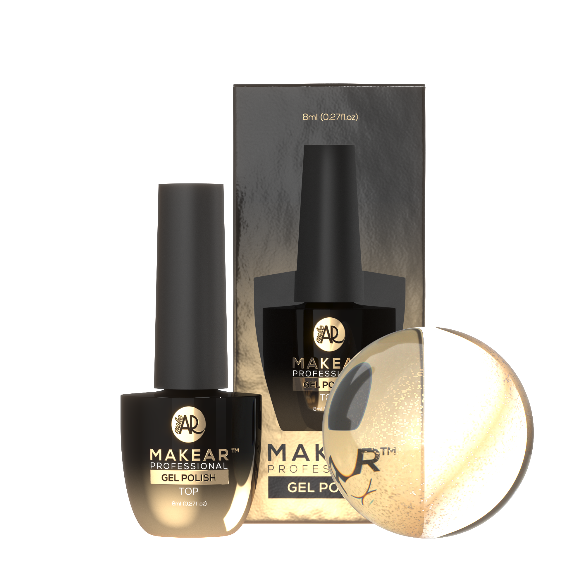 Top No Wipe Cat Eye Gold - 8 ml-Gelpolish Top-MAKEAR-NR Kosmetik