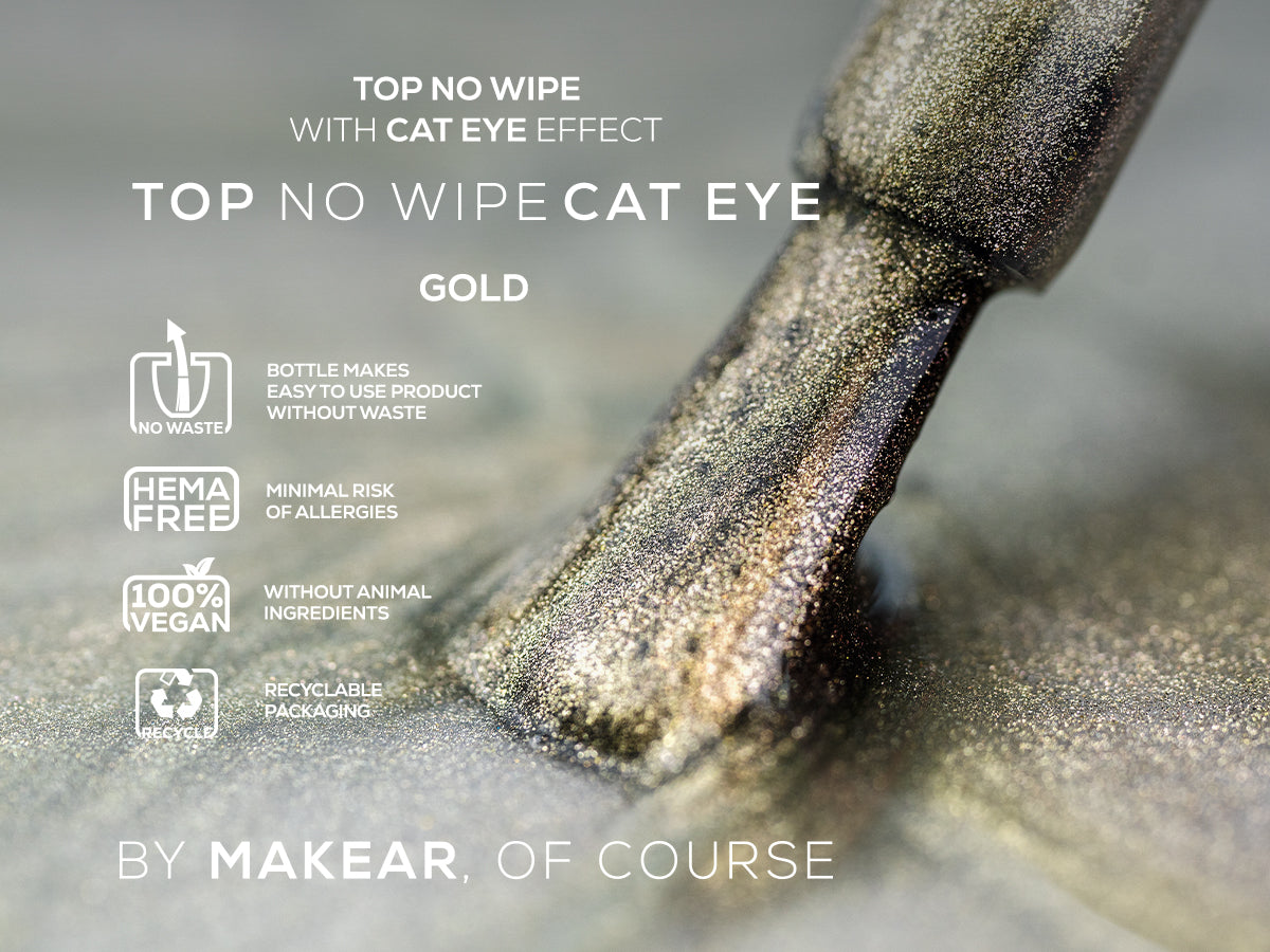 Top No Wipe Cat Eye Gold - 8 ml-Gelpolish Top-MAKEAR-NR Kosmetik