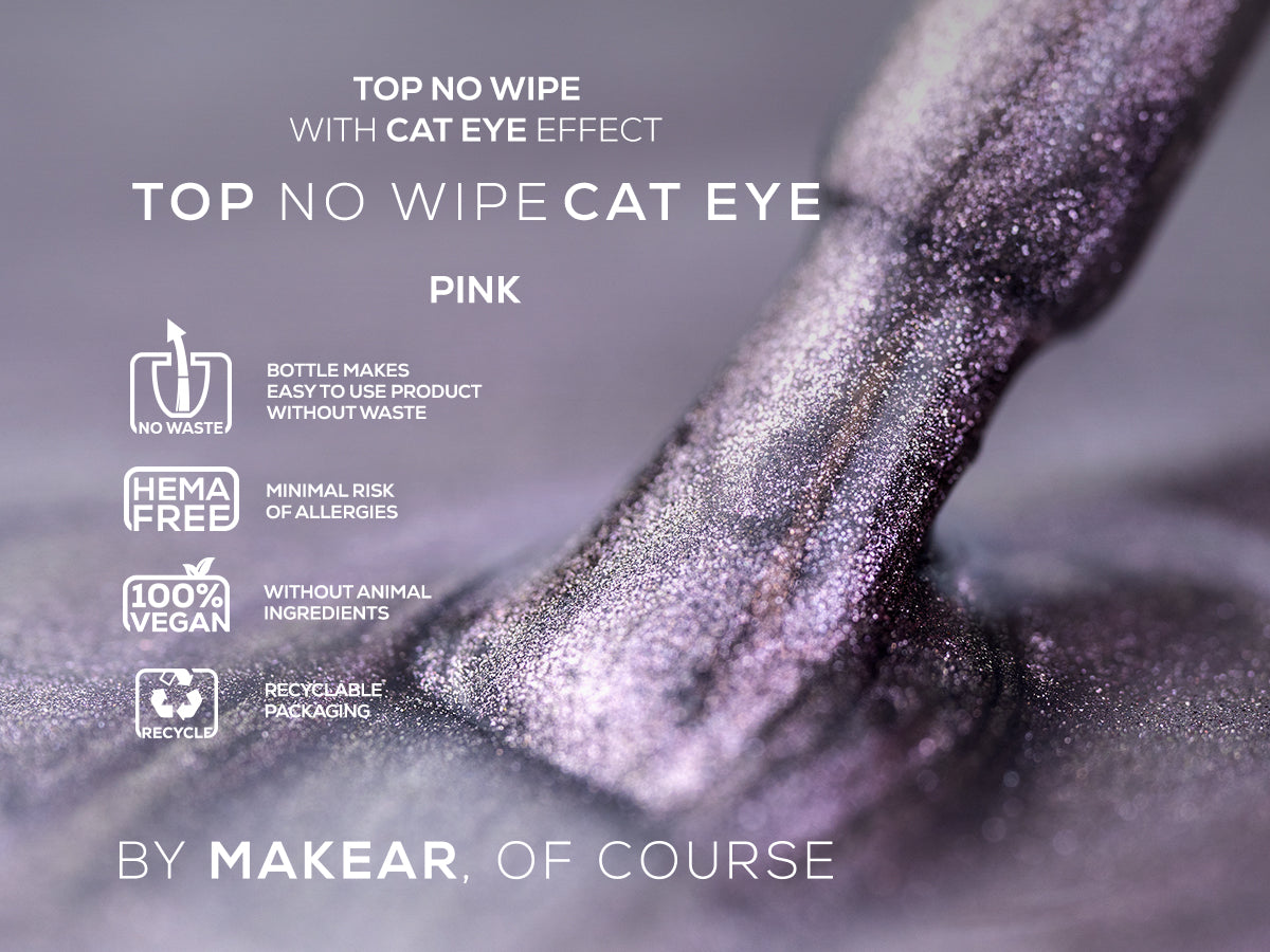Top No Wipe Cat Eye Pink - 8 ml-Gelpolish Top-MAKEAR-NR Kosmetik