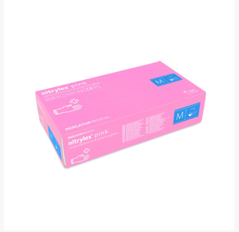 Nitrilhandsker - Pink - 100 stk-Handsker-ABA-M-NR Kosmetik