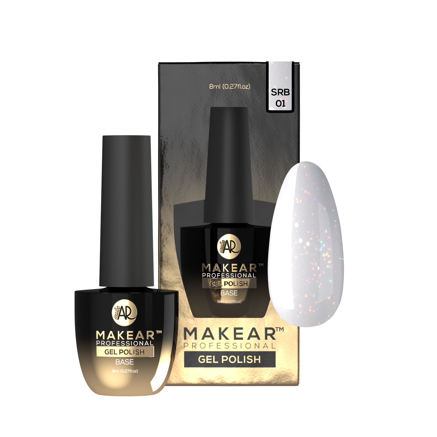 Rubber Base SRB01 - Lyra, Sparkling - 8 ml-Gelpolish Base-MAKEAR-NR Kosmetik