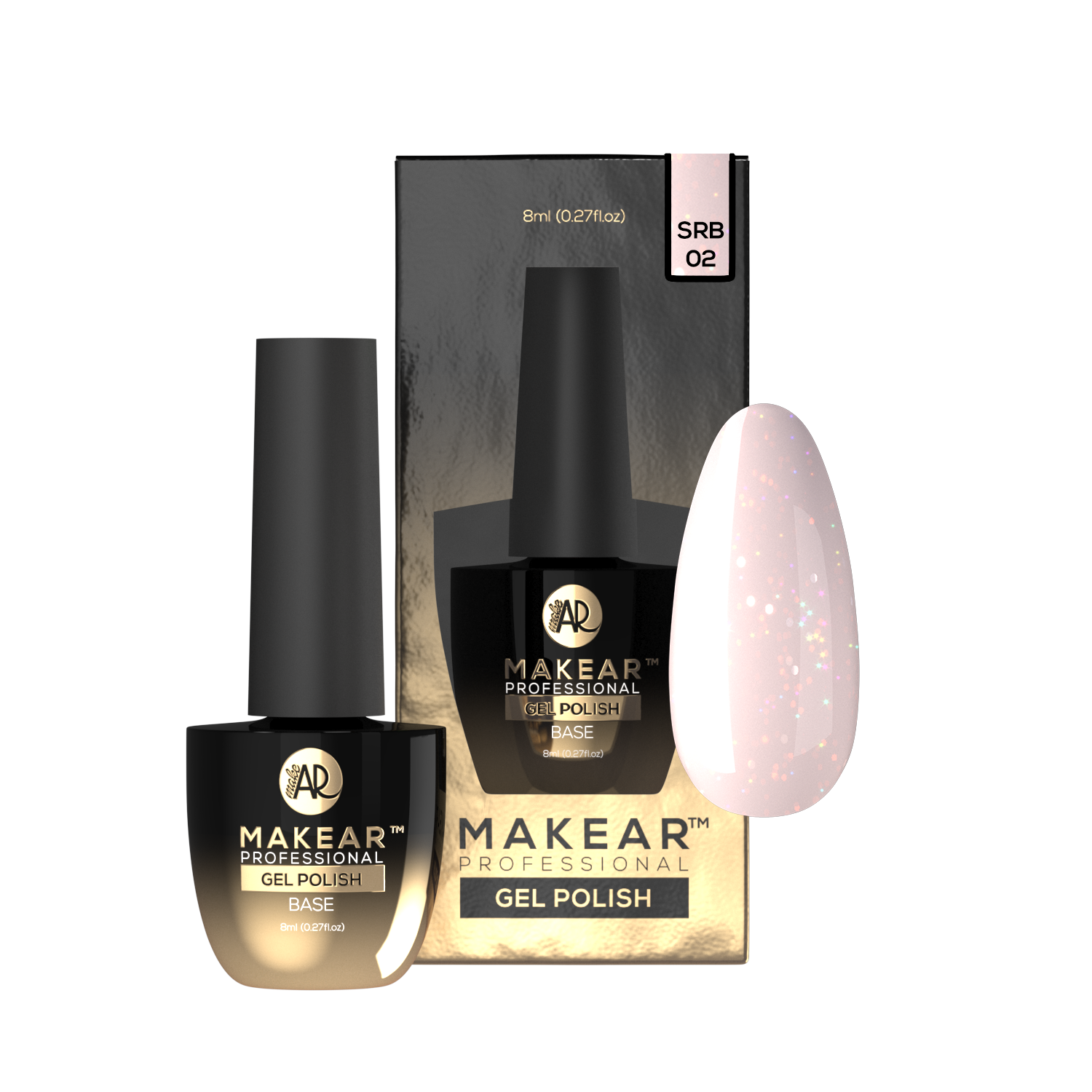 Rubber Base SRB02 - Casiopeia, Sparkling - 8 ml-Gelpolish Base-MAKEAR-NR Kosmetik