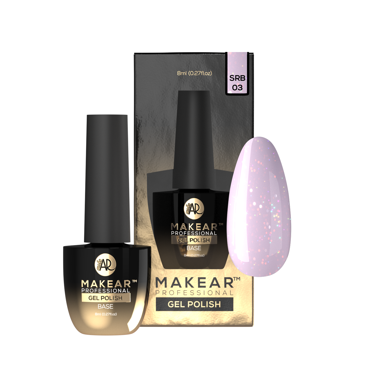 Rubber Base SRB03 - Andromeda, Sparkling - 8 ml-Gelpolish Base-MAKEAR-NR Kosmetik