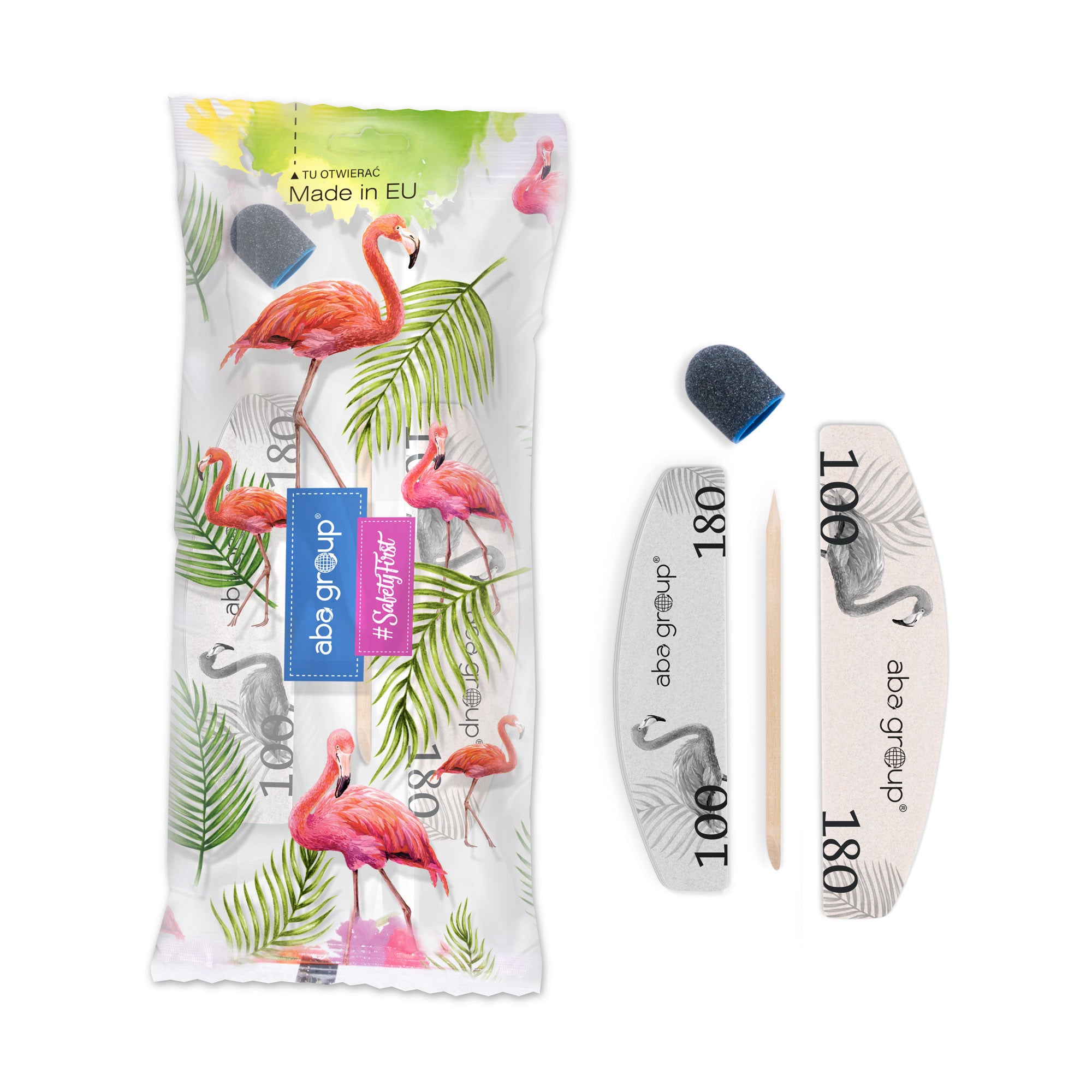 Sæt #9 (Mini file, buffer + wooden stick + sanding band 120 R7) 100/180-ABA-NR Kosmetik