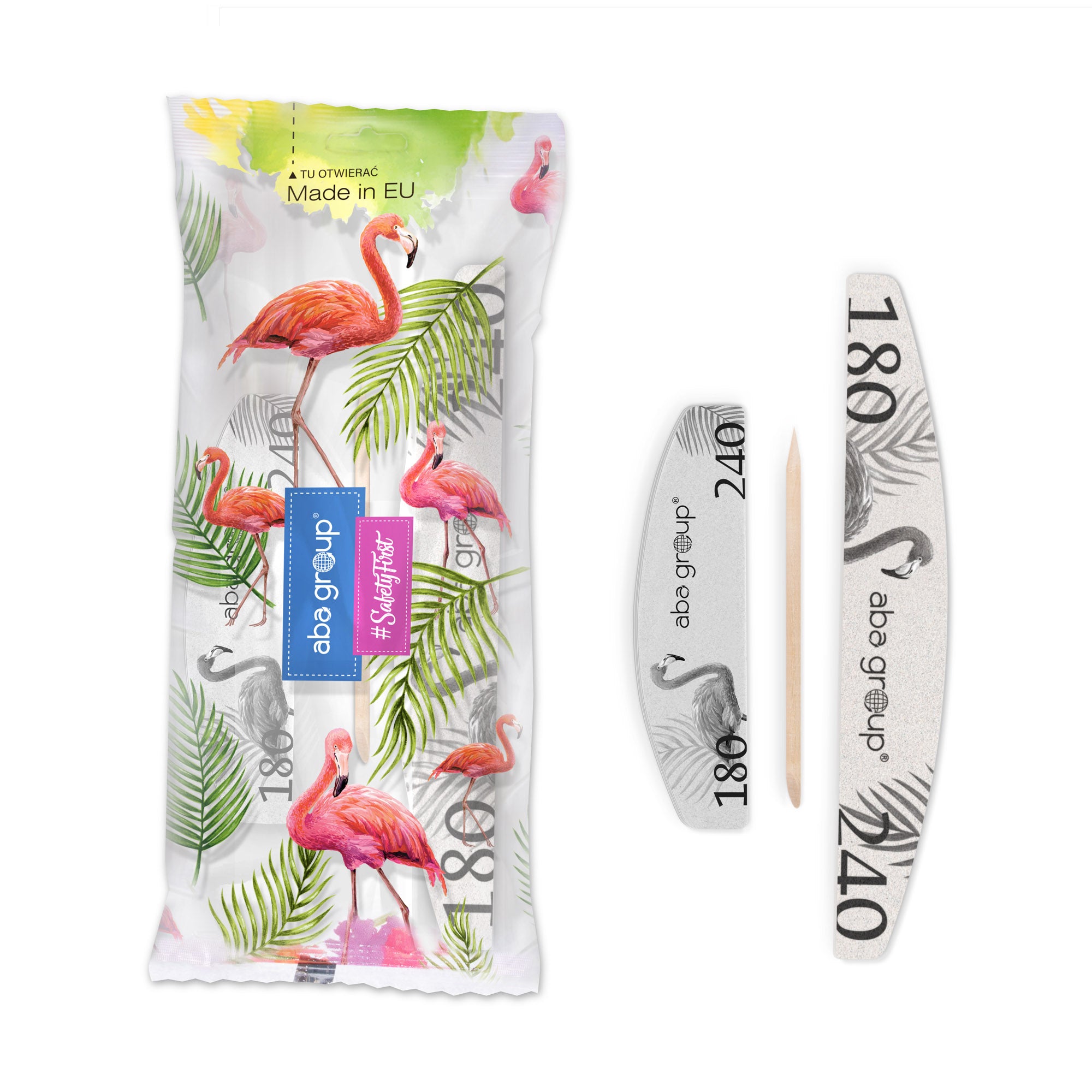 Sæt #11 (File + mini buffer + wooden stick) 180/240 SLIM-Neglefil-ABA-NR Kosmetik