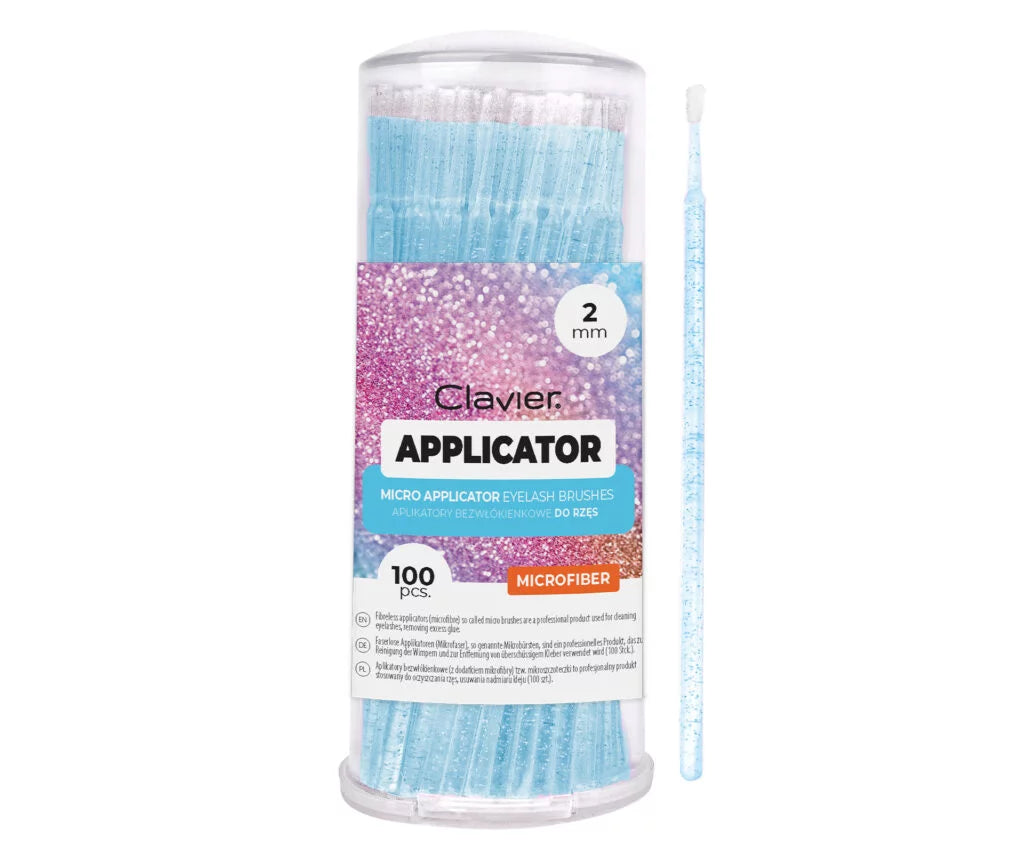 Microbrush Applikator 2 mm Blå Glimmer - 100 stk.-vipper tilbehør-Clavier-NR Kosmetik
