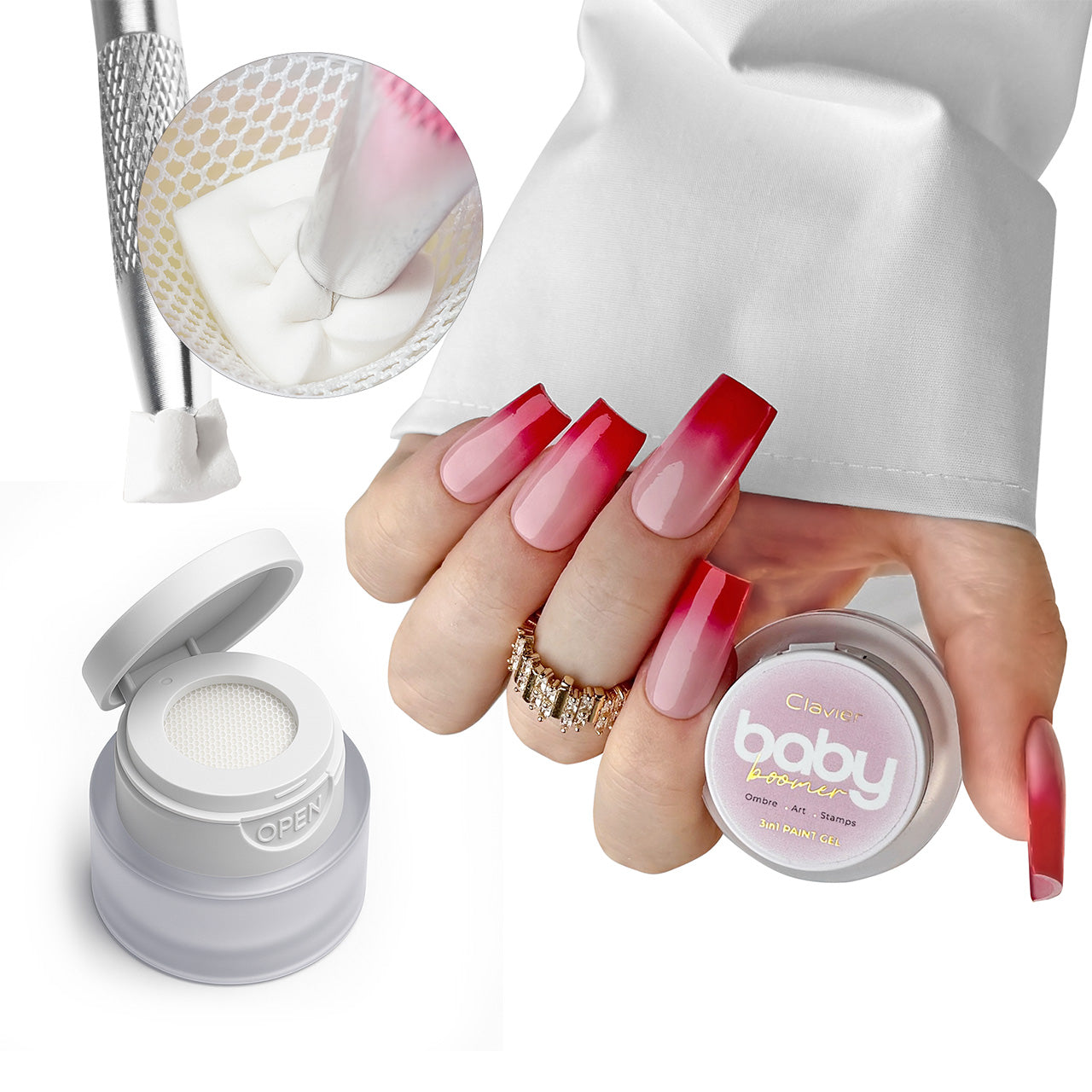 R02 Baby Boomer/Ombre Gel - Strawberry - 3 g-Nail Art-Clavier-NR Kosmetik
