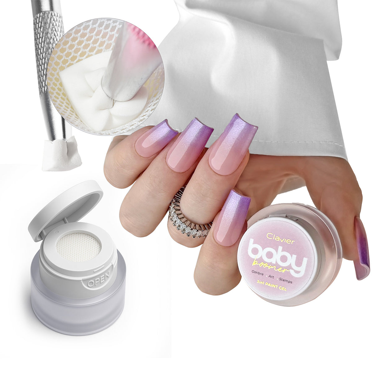 U04 Baby Boomer/Ombre Gel - Violina - 3 g-Nail Art-Clavier-NR Kosmetik