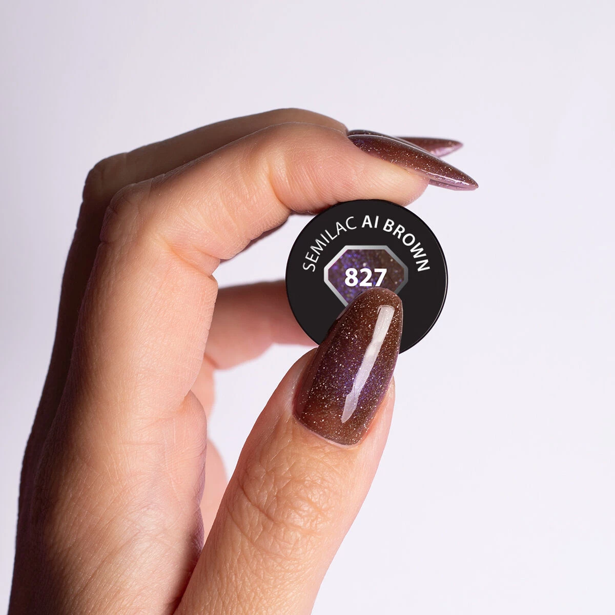 Gelpolish 827 AI Brown - 7 ml-CAT EYE-Semilac-NR Kosmetik