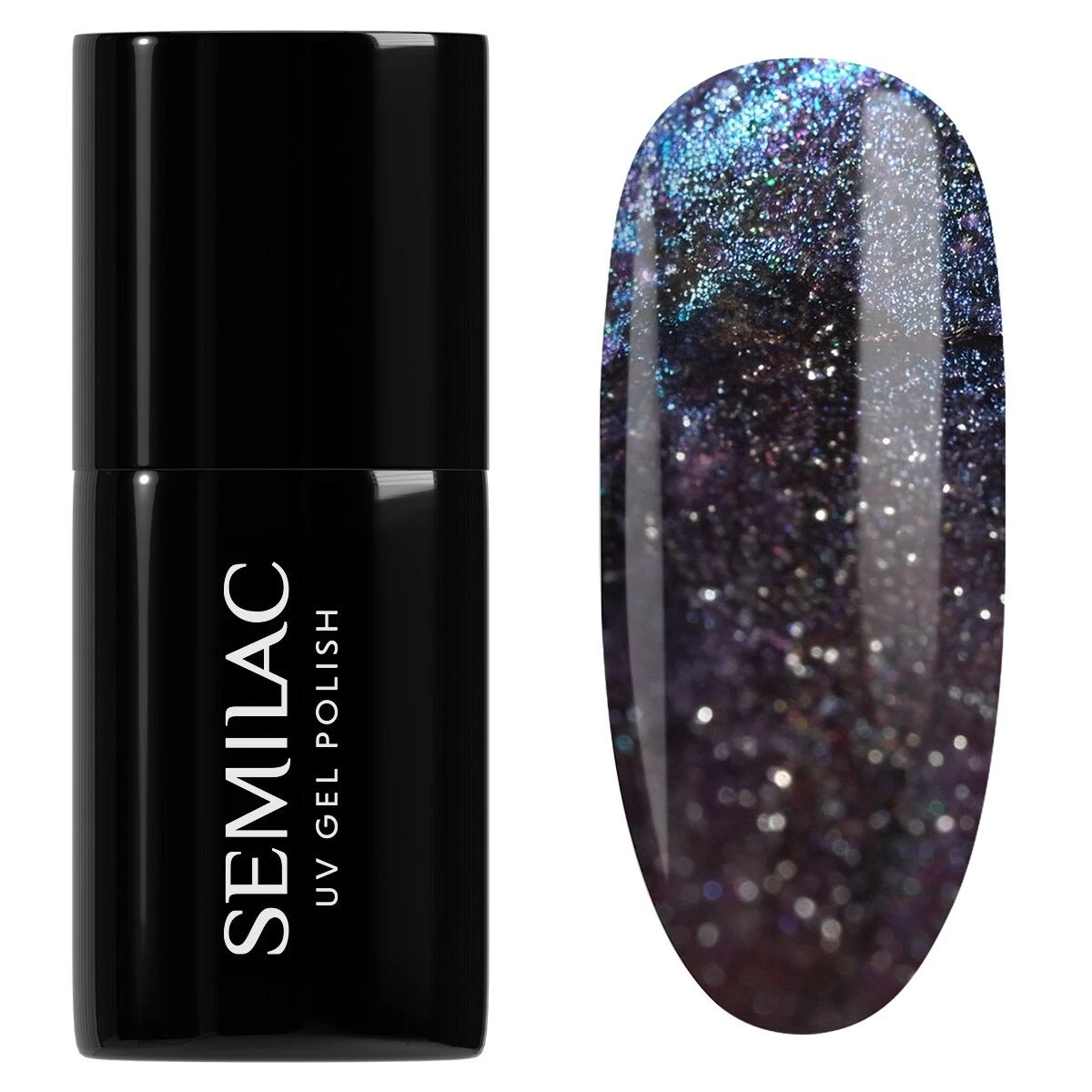 Gelpolish 828 Grey Holo - 7 ml-CAT EYE-Semilac-NR Kosmetik
