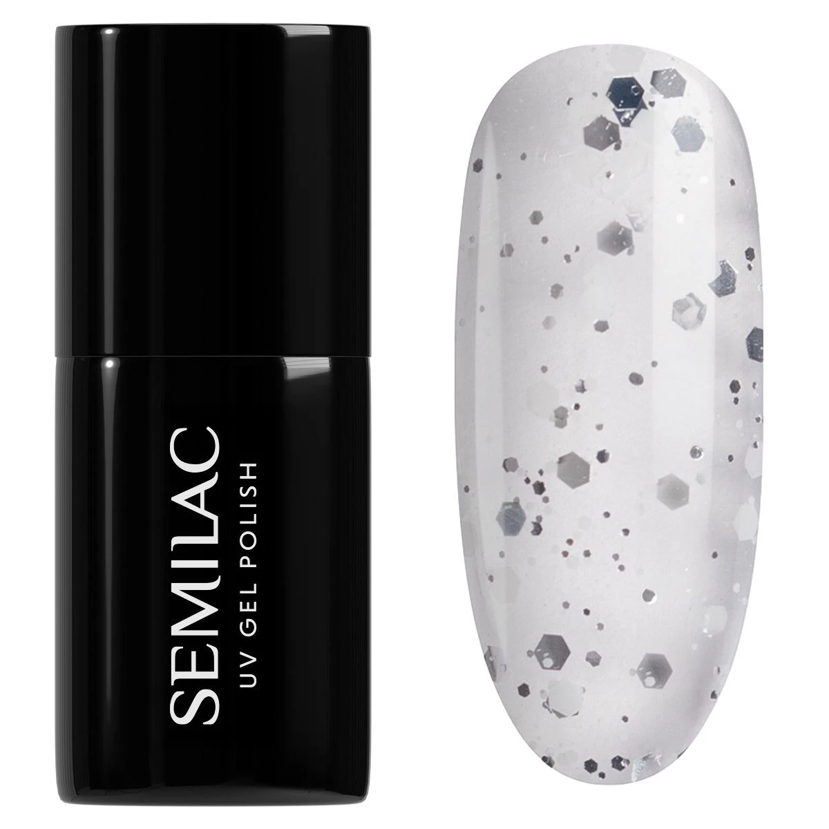 Gelpolish 924 Silver & White Drops - 7 ml-UV Hybrid-Semilac-NR Kosmetik