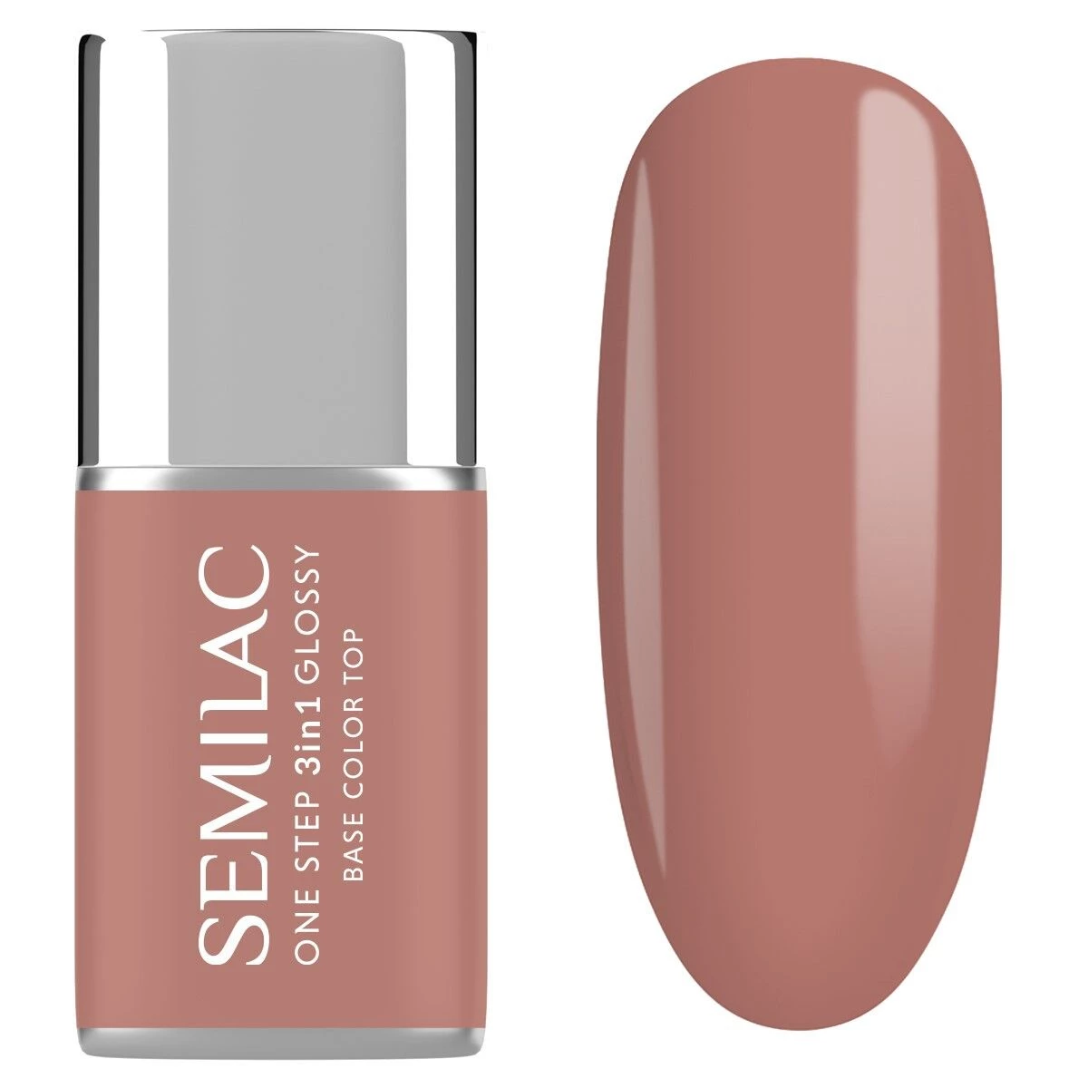 One Step Glossy Gelpolish - Peach Beige S235 - 7 ml-3i1-Semilac-NR Kosmetik