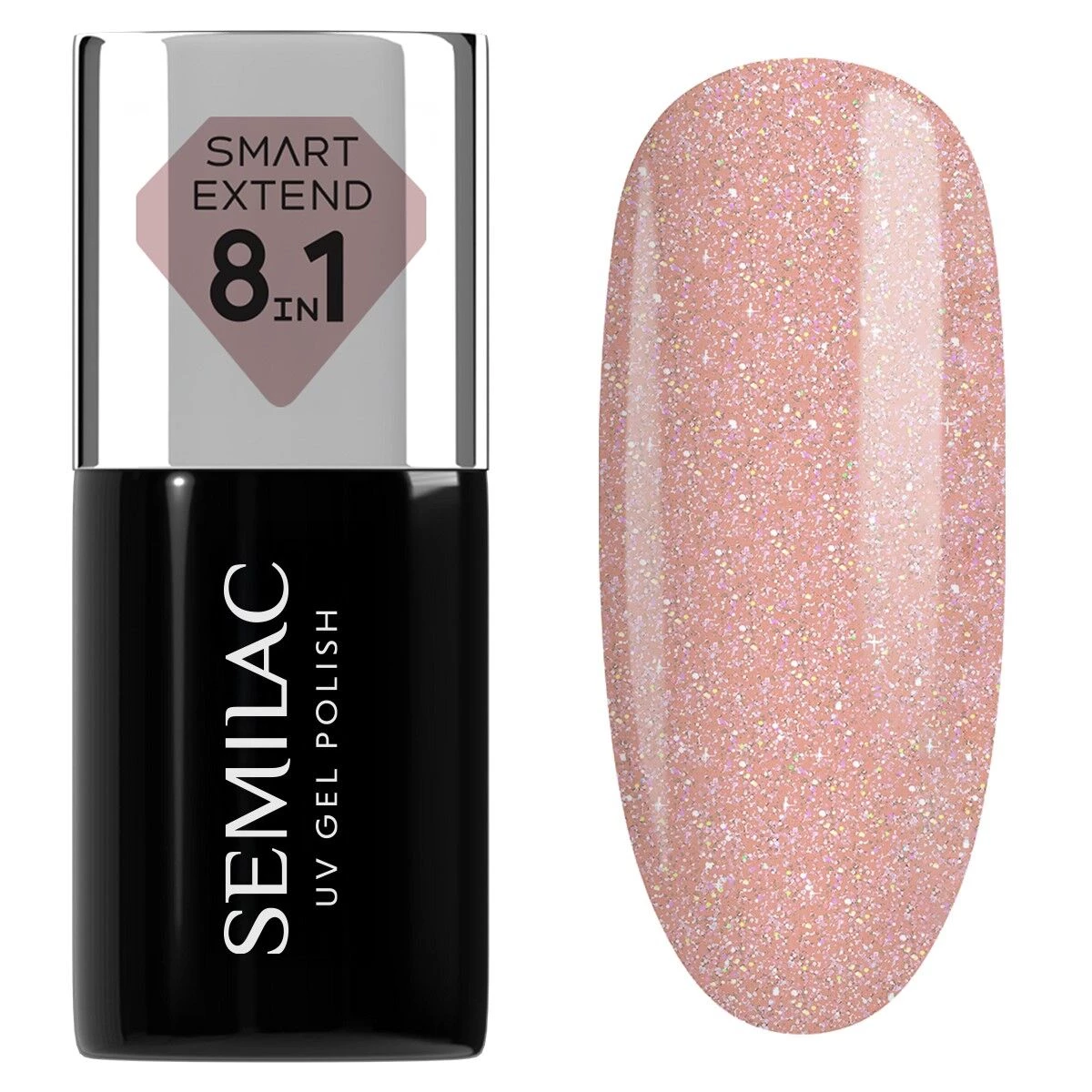 Smart Builder 8in1 - Glitter Soft Beige 804 - 7 ml-Gelpolish Opbygning-Semilac-NR Kosmetik