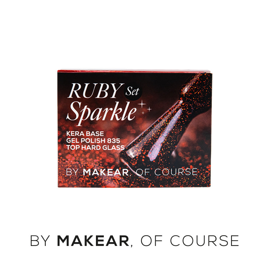 Gelpolish Sæt - RUBY SPARKLE-Gelpolish-MAKEAR-NR Kosmetik