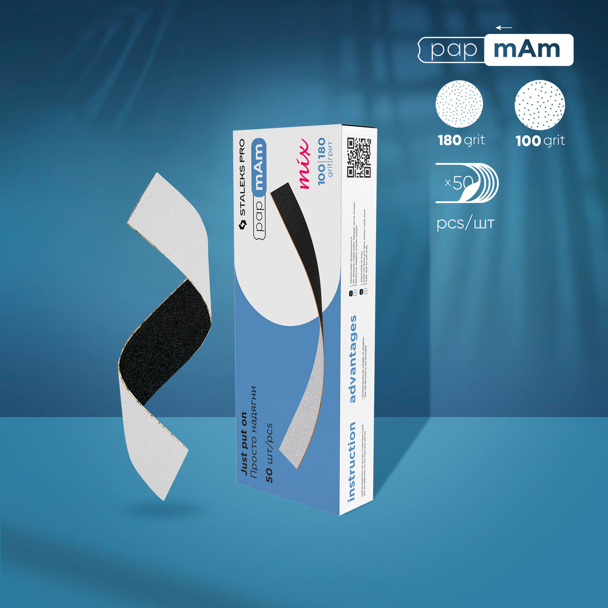 Straight Engangsneglefile til Base - 100/180 - 50 stk. - EXPERT-neglefil-STALEKS-NR Kosmetik
