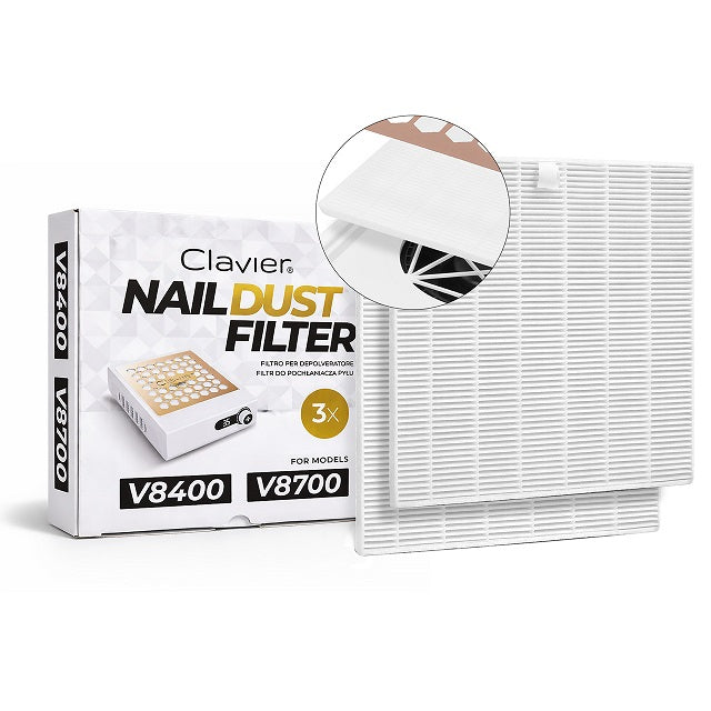 Filter til V8400/V8700 Dust Collector - 3 stk-Dust collector-Clavier-NR Kosmetik