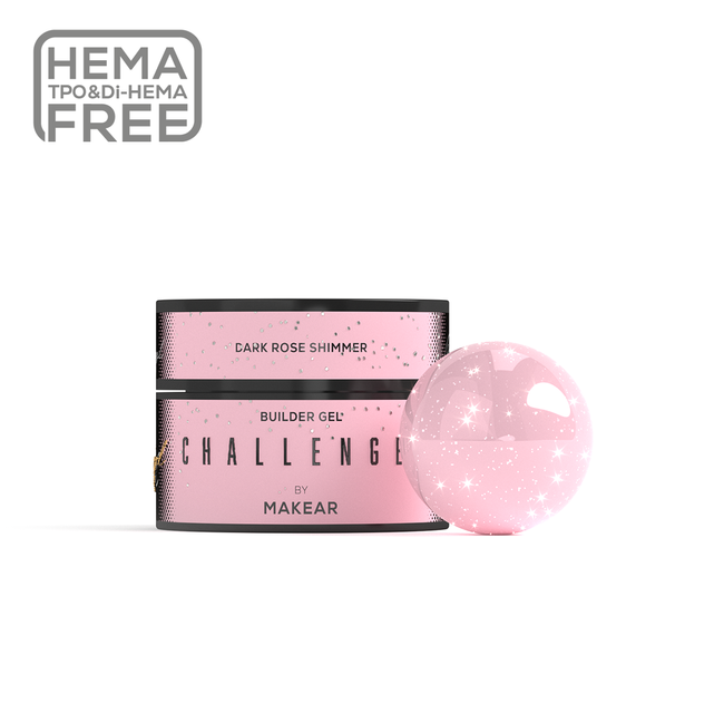 ChallenGel HG15 - Dark Rose Shimmer-uv gel opbygning-MAKEAR-50 ml-NR Kosmetik
