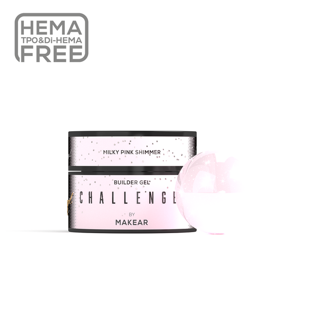 ChallenGel HG12 - Milky Pink Shimmer-uv gel opbygning-MAKEAR-50 ml-NR Kosmetik