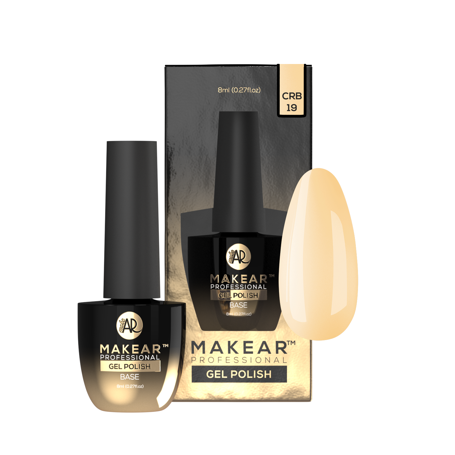 Rubber Base CRB19 - Nude Yellow - 8 ml-Gelpolish Base-MAKEAR-NR Kosmetik