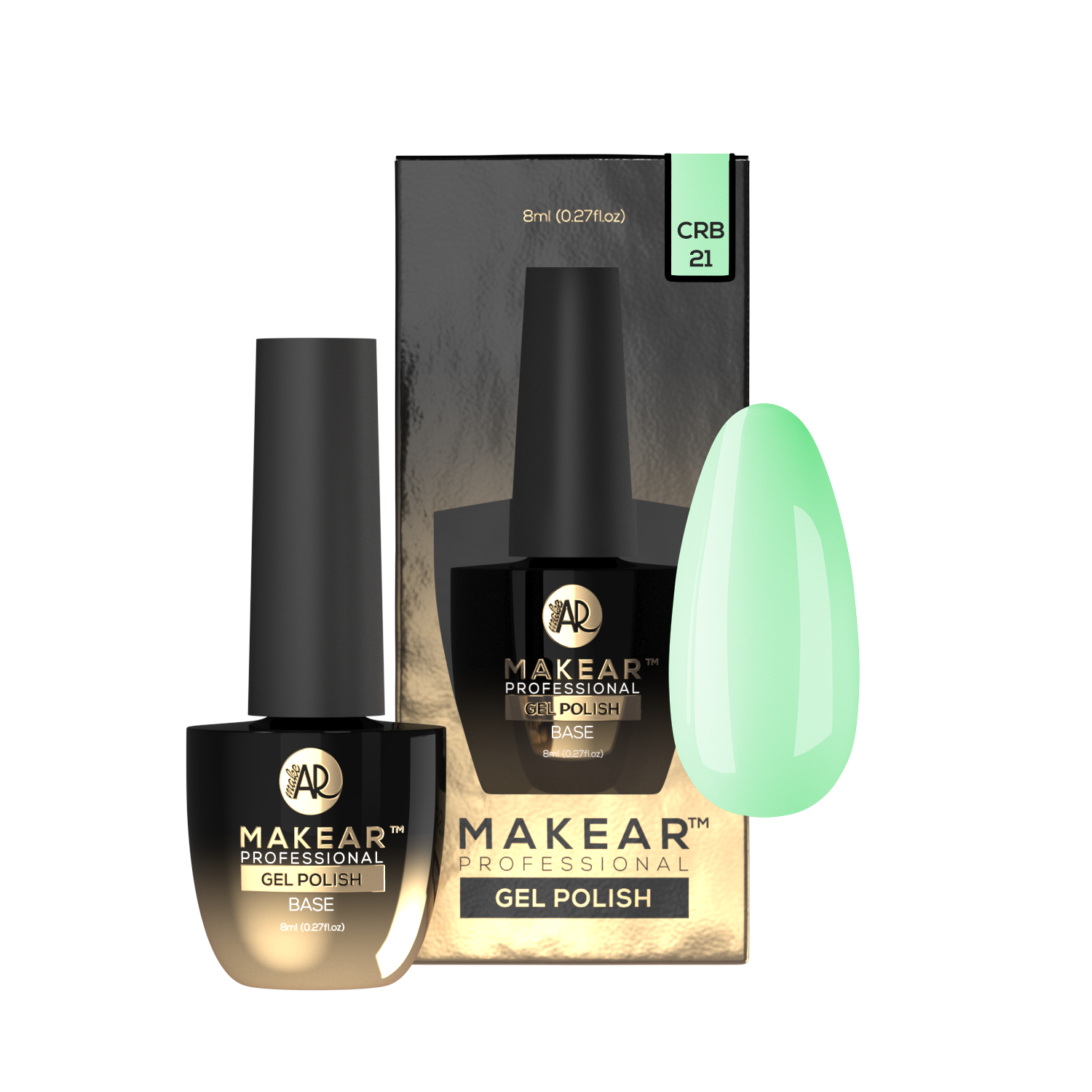 Rubber Base CRB21 - Bubble Green - 8 ml-Gelpolish Base-MAKEAR-NR Kosmetik
