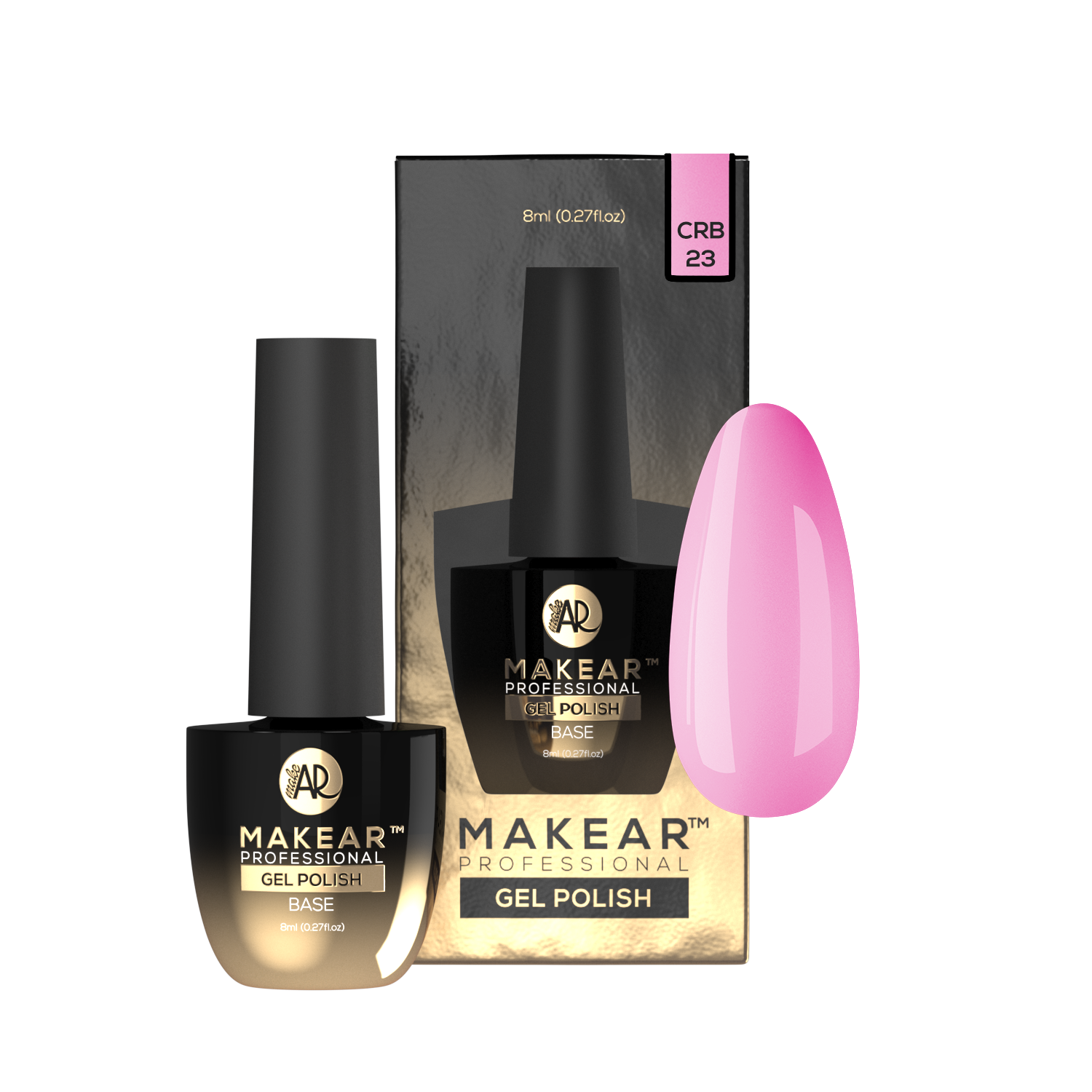 Rubber Base CRB23 - Bliss Pink - 8 ml-Gelpolish Base-MAKEAR-NR Kosmetik