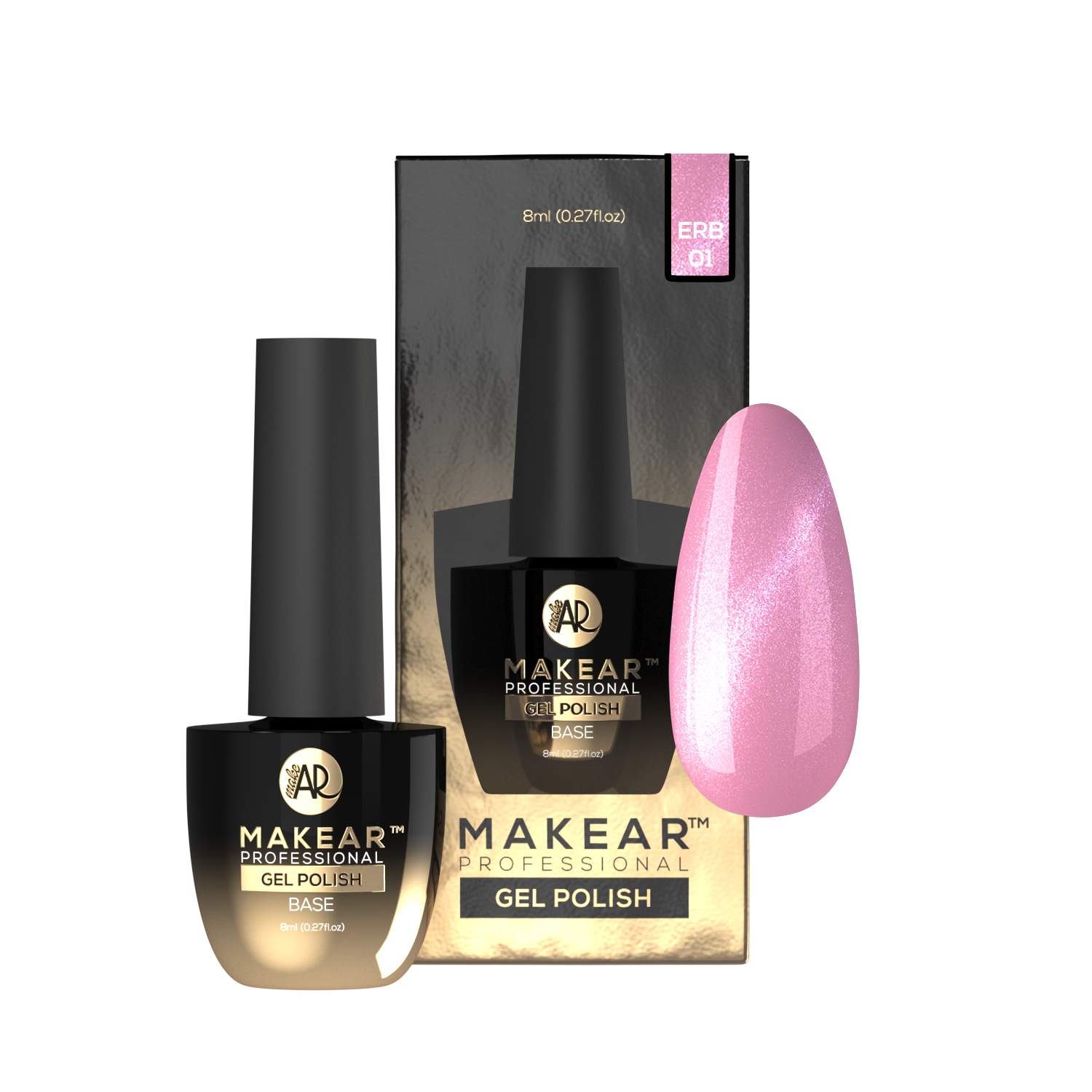 Rubber Base ERB01 - Babe, Cat Eye - 8 ml-Gelpolish Base-MAKEAR-NR Kosmetik
