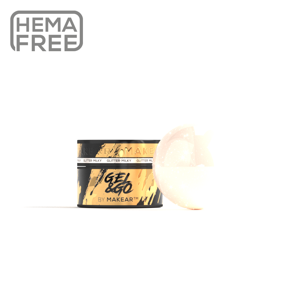 Gel & Go GG20 - Glitter Milky-uv gel opbygning-MAKEAR-15 ml-NR Kosmetik