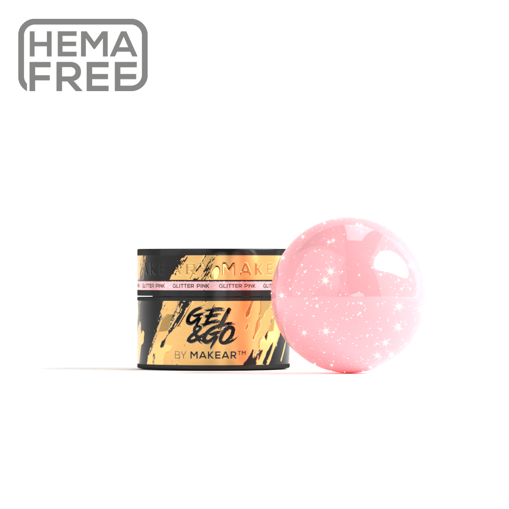 Gel & Go GG22 - Glitter Pink-uv gel opbygning-MAKEAR-15 ml-NR Kosmetik