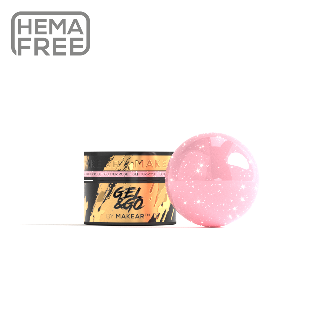Gel & Go GG23 - Glitter Rose-uv gel opbygning-MAKEAR-15 ml-NR Kosmetik